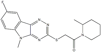 Piperidine, 1-[[(8-fluoro-5-methyl-5H-1,2,4-triazino[5,6-b]indol-3-yl)thio]acetyl]-2-methyl- (9CI) Struktur