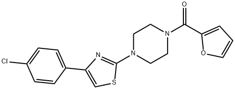 Piperazine, 1-[4-(4-chlorophenyl)-2-thiazolyl]-4-(2-furanylcarbonyl)- (9CI) Struktur