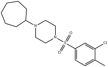 Piperazine, 1-[(3-chloro-4-methylphenyl)sulfonyl]-4-cycloheptyl- (9CI) Struktur