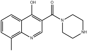 Piperazine, 1-[(4-hydroxy-8-methyl-3-quinolinyl)carbonyl]- (9CI) Struktur