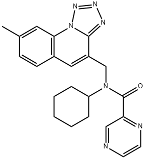 Pyrazinecarboxamide, N-cyclohexyl-N-[(8-methyltetrazolo[1,5-a]quinolin-4-yl)methyl]- (9CI) Struktur