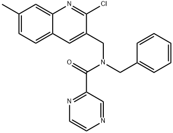 Pyrazinecarboxamide, N-[(2-chloro-7-methyl-3-quinolinyl)methyl]-N-(phenylmethyl)- (9CI) Struktur