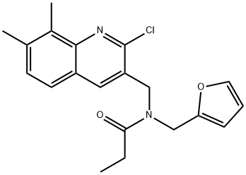 Propanamide, N-[(2-chloro-7,8-dimethyl-3-quinolinyl)methyl]-N-(2-furanylmethyl)- (9CI) Struktur