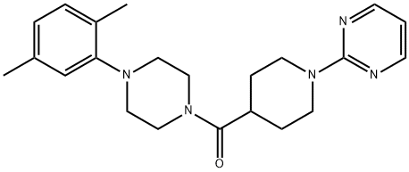 Piperazine, 1-(2,5-dimethylphenyl)-4-[[1-(2-pyrimidinyl)-4-piperidinyl]carbonyl]- (9CI) Struktur