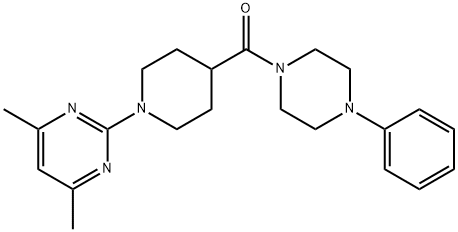 Piperazine, 1-[[1-(4,6-dimethyl-2-pyrimidinyl)-4-piperidinyl]carbonyl]-4-phenyl- (9CI) Struktur