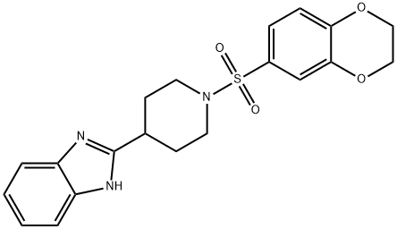 Piperidine, 4-(1H-benzimidazol-2-yl)-1-[(2,3-dihydro-1,4-benzodioxin-6-yl)sulfonyl]- (9CI) Struktur