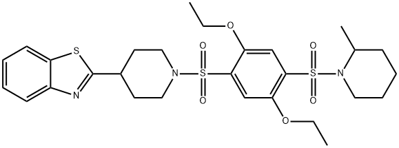 Piperidine, 1-[[4-[[4-(2-benzothiazolyl)-1-piperidinyl]sulfonyl]-2,5-diethoxyphenyl]sulfonyl]-2-methyl- (9CI) Struktur