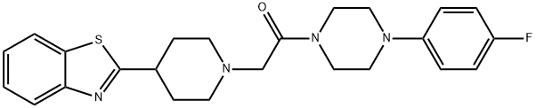 Piperazine, 1-[[4-(2-benzothiazolyl)-1-piperidinyl]acetyl]-4-(4-fluorophenyl)- (9CI) Struktur