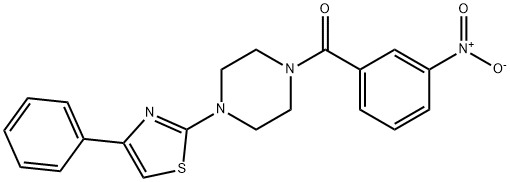 Piperazine, 1-(3-nitrobenzoyl)-4-(4-phenyl-2-thiazolyl)- (9CI) Struktur