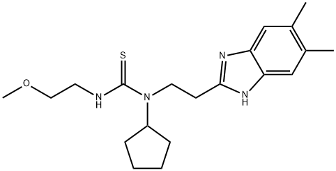 Thiourea, N-cyclopentyl-N-[2-(5,6-dimethyl-1H-benzimidazol-2-yl)ethyl]-N-(2-methoxyethyl)- (9CI) Struktur