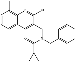 Cyclopropanecarboxamide, N-[(2-chloro-8-methyl-3-quinolinyl)methyl]-N-(phenylmethyl)- (9CI) Struktur