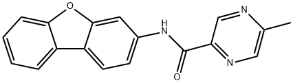 Pyrazinecarboxamide, N-dibenzofuran-3-yl-5-methyl- (9CI) Struktur