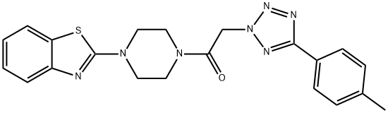 Piperazine, 1-(2-benzothiazolyl)-4-[[5-(4-methylphenyl)-2H-tetrazol-2-yl]acetyl]- (9CI) Struktur