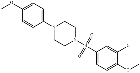 Piperazine, 1-[(3-chloro-4-methoxyphenyl)sulfonyl]-4-(4-methoxyphenyl)- (9CI) Struktur