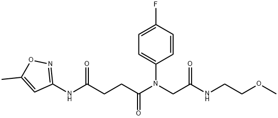 Butanediamide, N-(4-fluorophenyl)-N-[2-[(2-methoxyethyl)amino]-2-oxoethyl]-N-(5-methyl-3-isoxazolyl)- (9CI) Struktur