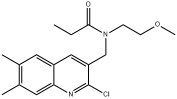 Propanamide, N-[(2-chloro-6,7-dimethyl-3-quinolinyl)methyl]-N-(2-methoxyethyl)- (9CI) Struktur