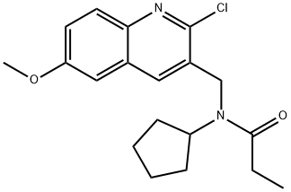 Propanamide, N-[(2-chloro-6-methoxy-3-quinolinyl)methyl]-N-cyclopentyl- (9CI) Struktur