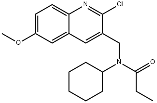 Propanamide, N-[(2-chloro-6-methoxy-3-quinolinyl)methyl]-N-cyclohexyl- (9CI) Struktur