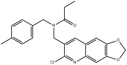 Propanamide, N-[(6-chloro-1,3-dioxolo[4,5-g]quinolin-7-yl)methyl]-N-[(4-methylphenyl)methyl]- (9CI) Struktur