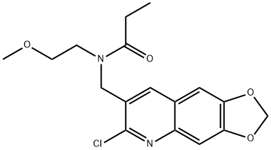 Propanamide, N-[(6-chloro-1,3-dioxolo[4,5-g]quinolin-7-yl)methyl]-N-(2-methoxyethyl)- (9CI) Struktur