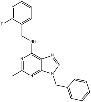 3H-1,2,3-Triazolo[4,5-d]pyrimidin-7-amine, N-[(2-fluorophenyl)methyl]-5-methyl-3-(phenylmethyl)- (9CI) Struktur