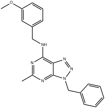 3H-1,2,3-Triazolo[4,5-d]pyrimidin-7-amine, N-[(3-methoxyphenyl)methyl]-5-methyl-3-(phenylmethyl)- (9CI) Struktur