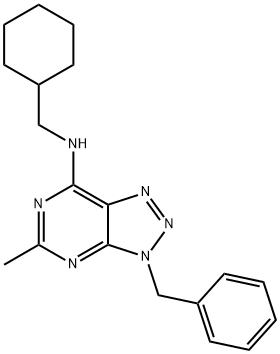 3H-1,2,3-Triazolo[4,5-d]pyrimidin-7-amine, N-(cyclohexylmethyl)-5-methyl-3-(phenylmethyl)- (9CI) Struktur