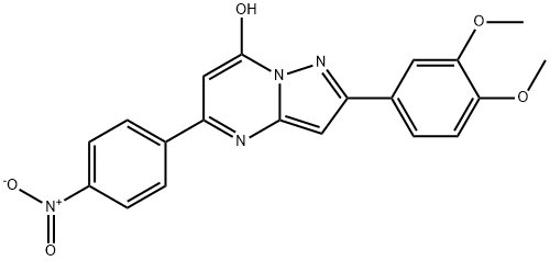 Pyrazolo[1,5-a]pyrimidin-7-ol, 2-(3,4-dimethoxyphenyl)-5-(4-nitrophenyl)- (9CI) Struktur