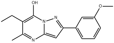 Pyrazolo[1,5-a]pyrimidin-7-ol, 6-ethyl-2-(3-methoxyphenyl)-5-methyl- (9CI) Struktur