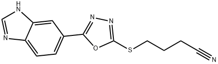 Butanenitrile, 4-[[5-(1H-benzimidazol-5-yl)-1,3,4-oxadiazol-2-yl]thio]- (9CI) Struktur