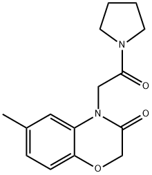 Pyrrolidine, 1-[(2,3-dihydro-6-methyl-3-oxo-4H-1,4-benzoxazin-4-yl)acetyl]- (9CI) Struktur