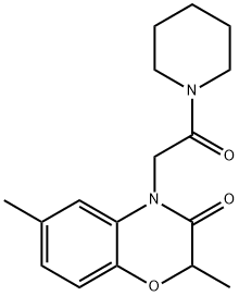 Piperidine, 1-[(2,3-dihydro-2,6-dimethyl-3-oxo-4H-1,4-benzoxazin-4-yl)acetyl]- (9CI) Struktur