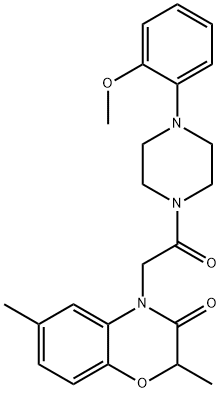 Piperazine, 1-[(2,3-dihydro-2,6-dimethyl-3-oxo-4H-1,4-benzoxazin-4-yl)acetyl]-4-(2-methoxyphenyl)- (9CI) Struktur