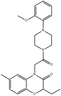 Piperazine, 1-[(2-ethyl-2,3-dihydro-6-methyl-3-oxo-4H-1,4-benzoxazin-4-yl)acetyl]-4-(2-methoxyphenyl)- (9CI) Struktur