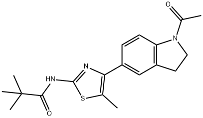 Propanamide, N-[4-(1-acetyl-2,3-dihydro-1H-indol-5-yl)-5-methyl-2-thiazolyl]-2,2-dimethyl- (9CI) Struktur