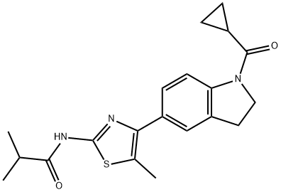 Propanamide, N-[4-[1-(cyclopropylcarbonyl)-2,3-dihydro-1H-indol-5-yl]-5-methyl-2-thiazolyl]-2-methyl- (9CI) Struktur