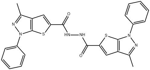 1H-Thieno[2,3-c]pyrazole-5-carboxylicacid,3-methyl-1-phenyl-,2-[(3-methyl-1-phenyl-1H-thieno[2,3-c]pyrazol-5-yl)carbonyl]hydrazide(9CI) Struktur