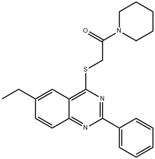 Piperidine, 1-[[(6-ethyl-2-phenyl-4-quinazolinyl)thio]acetyl]- (9CI) Struktur