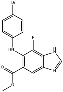 Methyl 6-(4-broMophenylaMino)-7-fluoro-1H-benzo[d]iMidazole-5-carboxylate Struktur