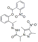 1H-Pyrazole-1-aceticacid,alpha,3,5-trimethyl-4-nitro-,[1-[2-[(2-nitrobenzoyl)oxy]phenyl]ethylidene]hydrazide(9CI) Struktur