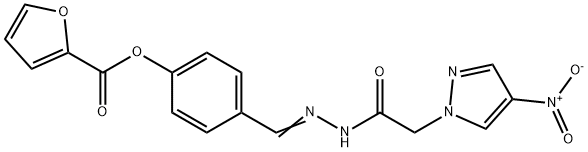 1H-Pyrazole-1-aceticacid,4-nitro-,[[4-[(2-furanylcarbonyl)oxy]phenyl]methylene]hydrazide(9CI) Struktur