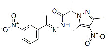 1H-Pyrazole-1-aceticacid,alpha,3,5-trimethyl-4-nitro-,[1-(3-nitrophenyl)ethylidene]hydrazide(9CI) Struktur