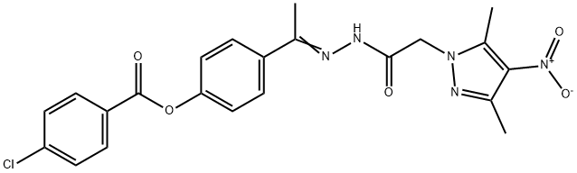 1H-Pyrazole-1-aceticacid,3,5-dimethyl-4-nitro-,[1-[4-[(4-chlorobenzoyl)oxy]phenyl]ethylidene]hydrazide(9CI) Struktur