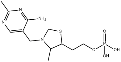 3-[(4-Amino-2-methyl-5-pyrimidinyl)methyl]-4-methyl-5-thiazolidineethanol dihydrogen phosphate Struktur