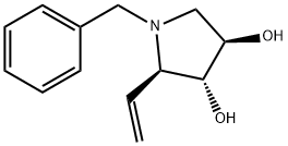 3,4-Pyrrolidinediol, 2-ethenyl-1-(phenylmethyl)-, (2R,3R,4R)- (9CI) Struktur