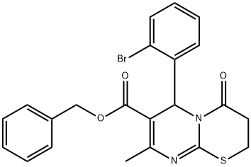 benzyl 6-(2-bromophenyl)-8-methyl-4-oxo-3,4-dihydro-2H,6H-pyrimido[2,1-b][1,3]thiazine-7-carboxylate Struktur