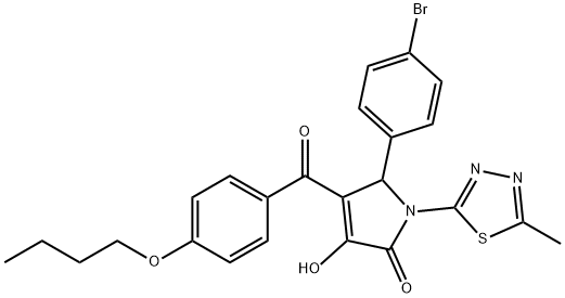 5-(4-bromophenyl)-4-(4-butoxybenzoyl)-3-hydroxy-1-(5-methyl-1,3,4-thiadiazol-2-yl)-1,5-dihydro-2H-pyrrol-2-one Struktur