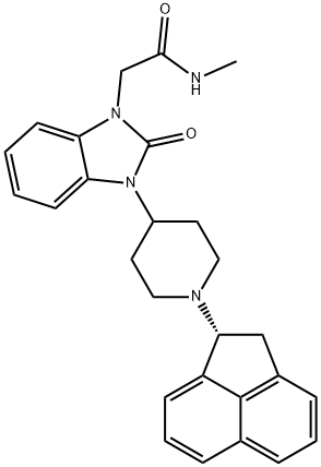 1H-BenziMidazole-1-acetaMide, 3-[1-[(1R)-1,2-dihydro-1-acenaphthylenyl]-4-piperidinyl]-2,3-dihydro-N-Methyl-2-oxo- Struktur