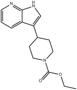 1-Piperidinecarboxylic acid, 4-(1H-pyrrolo[2,3-b]pyridin-3-yl)-, ethyl ester Struktur