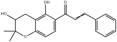 1-(3,4-Dihydro-3,5-dihydroxy-2,2-dimethyl-2H-1-benzopyran-6-yl)-3-phenyl-2-propen-1-one Struktur